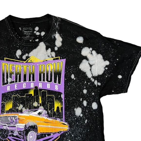 Oversized Bleached Death Row Records Graphic Tee - Picture 3 of 5